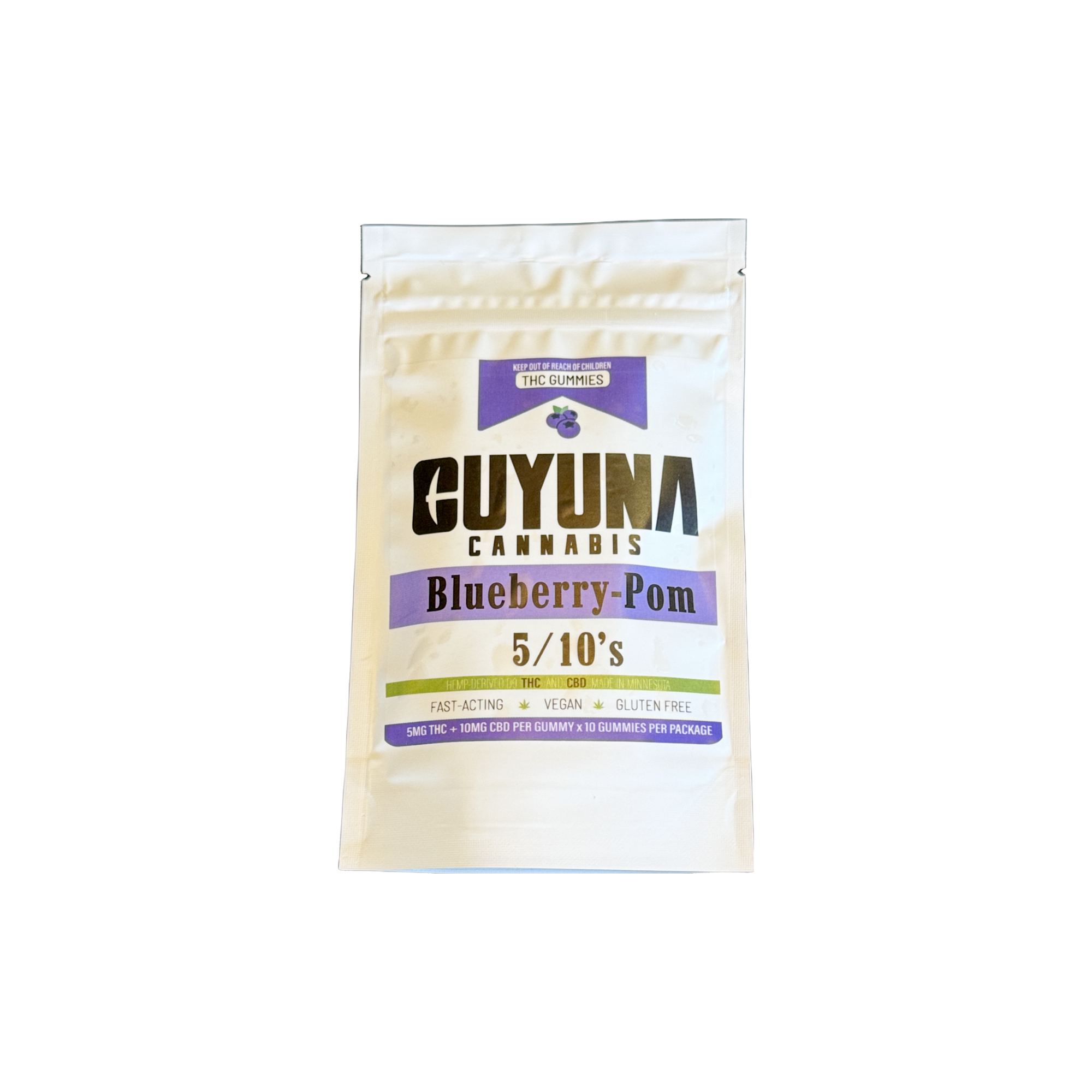 BlueberryPom 5/25 Gummies 10pack Cuyuna Cannabis • Dispensary in